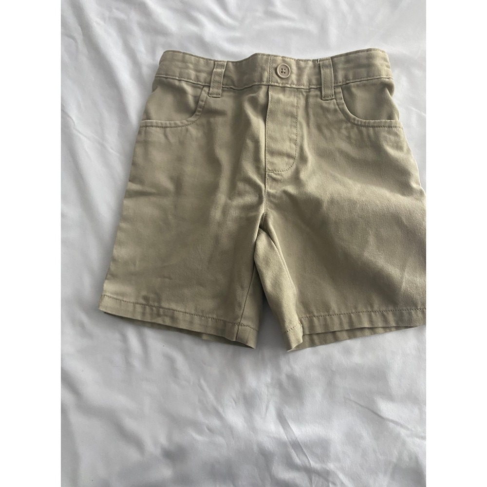 French Toast Boys Twill Flat Front CLASSIC Uniform Shorts Size 5 Khaki Tan